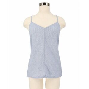 Club Monaco Chambray Stripe Casual Cami Size S Linen Blend Striped Tank GUC